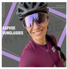Красочные велосипедные солнцезащитные очки Kapvoe1 для мужчин и женщин с линзами, цвет фиолетовый цена и информация | Спортивные очки | pigu.lt