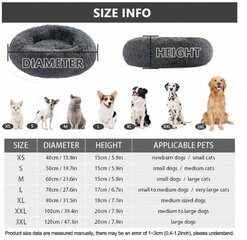 Лежанка для домашних животных, серая, 1 шт. цена и информация | Лежаки, домики | pigu.lt