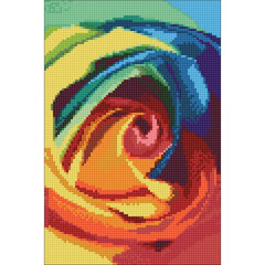 Deimantinės mozaikos rinkinys Wizardi Rainbow Rose, 20x30 cm kaina ir informacija | Deimantinės mozaikos | pigu.lt