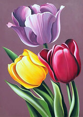 Deimantinė mozaika Wizardi Tulip Aroma, 27x38 cm kaina ir informacija | Deimantinės mozaikos | pigu.lt