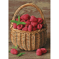 Deimantinės mozaikos rinkinys Wizardi Raspberry Basket, 27x38 cm kaina ir informacija | Deimantinės mozaikos | pigu.lt