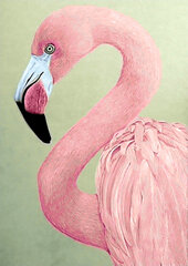 Deimantinės mozaikos rinkinys Wizardi Pink Flamingo, 27x38 cm kaina ir informacija | Deimantinės mozaikos | pigu.lt