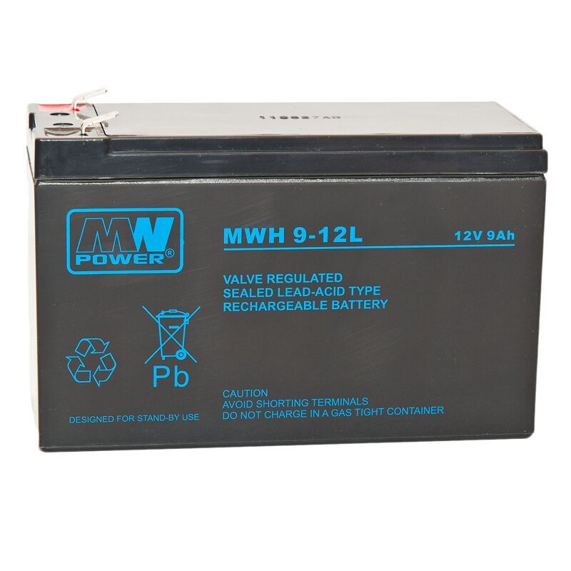 MWPower akumuliatorius MW 12V 9Ah F2(250) AGM, 6-9 metai kaina ir informacija | Elementai | pigu.lt