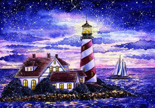 Deimantinė mozaika Wizardi Lighthouse at dawn, 100x70 cm kaina ir informacija | Deimantinės mozaikos | pigu.lt