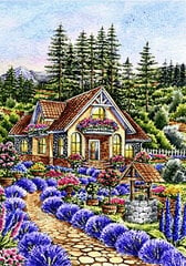 Deimantinės mozaikos rinkinys Wizardi Little house in the garden, 70x100 cm kaina ir informacija | Deimantinės mozaikos | pigu.lt