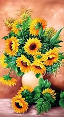 Deimantinės mozaikos rinkinys Wizardi Sunflowers in Vase, 38x70 cm kaina ir informacija | Deimantinės mozaikos | pigu.lt