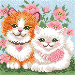 Deimantinė mozaika Wizardi Kittens in Love, 20x20 cm kaina ir informacija | Deimantinės mozaikos | pigu.lt