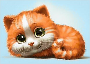 Deimantinė mozaika Wizardi Ginger Cat, 30x20 cm kaina ir informacija | Deimantinės mozaikos | pigu.lt