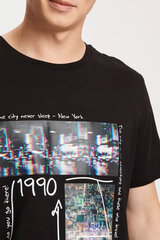 Marškinėliai vyrams Cross Jeans 15901020, juodi цена и информация | Мужские футболки | pigu.lt