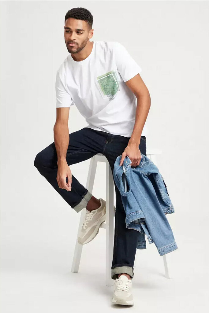 Marškinėliai vyrams Cross Jeans 15918008, balti kaina ir informacija | Vyriški marškinėliai | pigu.lt