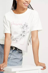 Marškinėliai moterims Cross Jeans 56049028, balti цена и информация | Футболка женская | pigu.lt