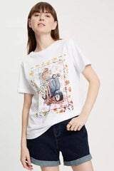 Marškinėliai moterims Cross Jeans 56061008, balti цена и информация | Футболка женская | pigu.lt