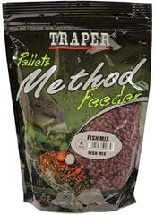 Прикормка TRAPER Method Feeder Pellets Fish Mix 4мм 500г цена и информация | Прикормки | pigu.lt