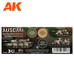 Akrilinių dažų rinkinys AK Interactive Auscam Colors Set 3G, 3 spalv. цена и информация | Принадлежности для рисования, лепки | pigu.lt
