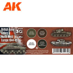 AK Interactive AK11679 - British Army Colors North-West Europe 1944-45, акриловая краска цена и информация | Принадлежности для рисования, лепки | pigu.lt