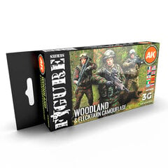Akrilinių dažų rinkinys AK Interactive Modern Woodland And Flecktarn Camouflages 3G, 6 spalv. kaina ir informacija | Piešimo, tapybos, lipdymo reikmenys | pigu.lt