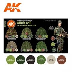 Akrilinių dažų rinkinys AK Interactive Modern Woodland And Flecktarn Camouflages 3G, 6 spalv. цена и информация | Принадлежности для рисования, лепки | pigu.lt
