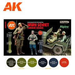 Akrilinių dažų rinkinys AK Interactive Soviet WWII Uniform Colors 3G, 6 spalv. цена и информация | Принадлежности для рисования, лепки | pigu.lt