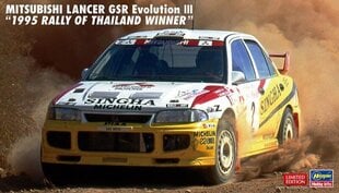 Hasegawa HG20625 - Mitsubishi Lancer GSR Evolution III Thailand Rally winner 1995, 1/24 цена и информация | Конструкторы и кубики | pigu.lt