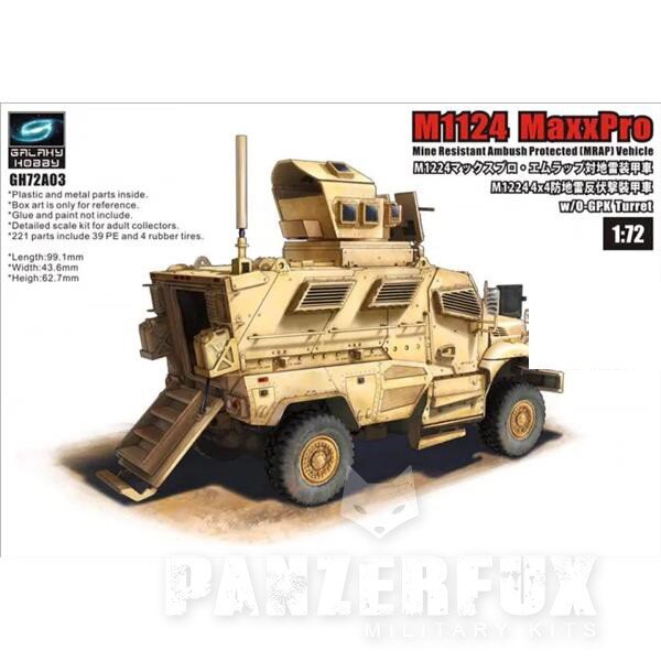 Klijuojami modeliai Galaxy Hobby MaxxPro Mrap with Ogpk Turret kaina ir informacija | Klijuojami modeliai | pigu.lt