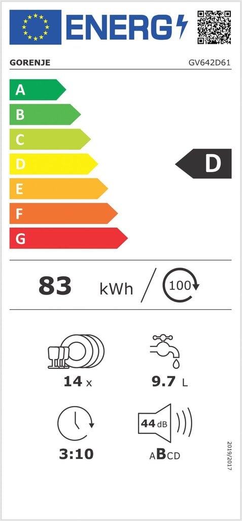 Gorenje GV642D61 kaina ir informacija | Indaplovės | pigu.lt