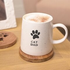 Puodelis Cat Dad su katės letenėlės antspaudu , baltas kaina ir informacija | Originalūs puodeliai | pigu.lt