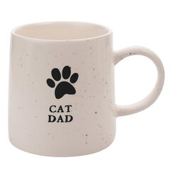 Puodelis Cat Dad su katės letenėlės antspaudu , baltas цена и информация | Оригинальные кружки | pigu.lt