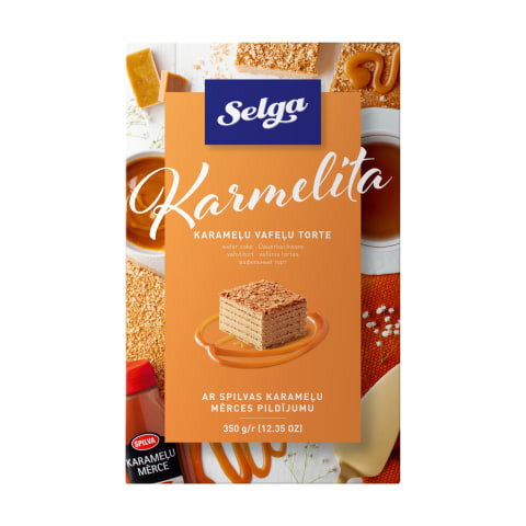 Vaflinis tortas Selga Karmelita, 350 g kaina ir informacija | Saldumynai | pigu.lt