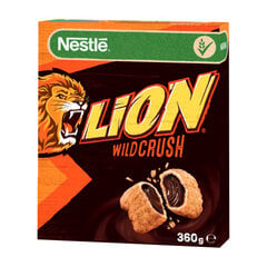 Завтрак хлопья Nestle Lion Wildcrush с начинкой со вкусом карамели и шоколада, витаминами и железом, 360 г цена и информация | Сухие завтраки | pigu.lt