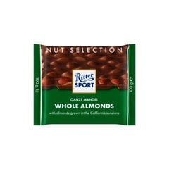 Pieninis šokoladas su neskaldytais migdolais Ritter Sport Nut Selection, 100 g kaina ir informacija | Saldumynai | pigu.lt