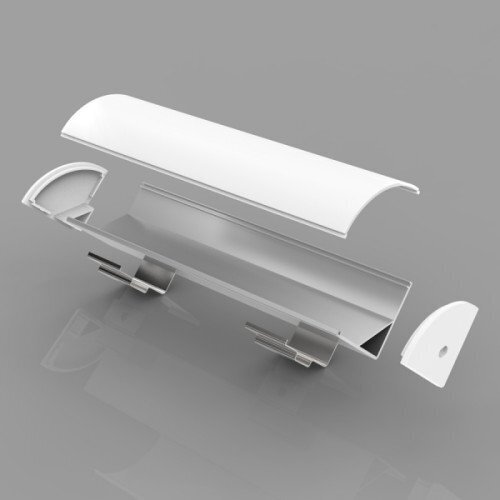 Kampinis anoduotas aliuminio profilis LED juostai, 2m x 15,8mm x 15,8mm, 2 vnt. komplektas kaina ir informacija | LED juostos | pigu.lt