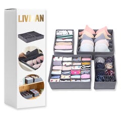 Livman 4 stalčių dėžučių rinkinys kojinėms ir apatiniams drabužiams SU-002 kaina ir informacija | Daiktadėžės | pigu.lt