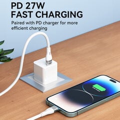 Wozinsky WSTCL2 Lightning / USB-C PD 27W laidas 2 m - baltas kaina ir informacija | Laidai telefonams | pigu.lt