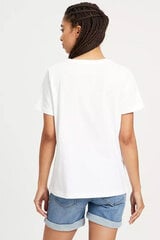 Marškinėliai moterims Cross Jeans, balti kaina ir informacija | Marškinėliai moterims | pigu.lt