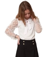 Madzi блузка для девочек 231640 01, белая цена и информация | Рубашки для девочек | pigu.lt