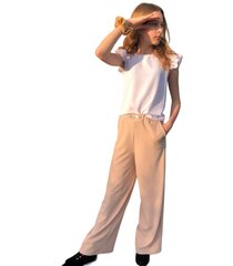 Madzi брюки для девочек 371847 01, бежевые цена и информация | Брюки для девочки, бирюзовые | pigu.lt