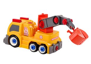 Žaislas sunkvežimis su kaušu ir įrankių priedais, Lean Toys, geltonas kaina ir informacija | Žaislai berniukams | pigu.lt