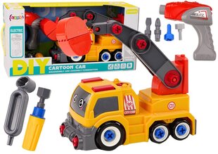 Žaislas sunkvežimis su kaušu ir įrankių priedais, Lean Toys, geltonas kaina ir informacija | Žaislai berniukams | pigu.lt
