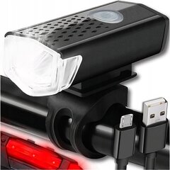 Priekinis žibintas LED 1800lm USB, juodas kaina ir informacija | Žibintai ir atšvaitai dviračiams | pigu.lt