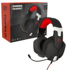Qware Gaming Tupelo Headset, juoda/raudona kaina ir informacija | Ausinės | pigu.lt