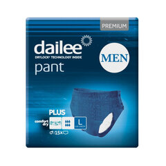 Sauskelnės suaugusiems Dailee Pant Men Premium Plus L, 15 vnt. kaina ir informacija | Sauskelnės, įklotai, paklotai suaugusiems | pigu.lt
