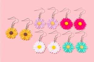 Auskarai su gėlėmis, LIUYINUO, įvairių spalvų, 5 vnt kaina ir informacija | Auskarai | pigu.lt