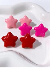 Серьги-гвоздики в форме звезды, Xunda Fashion, розовые, 3шт цена и информация | Серьги | pigu.lt