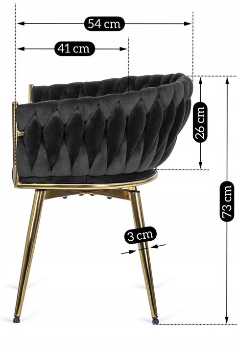 Valgomojo kėdė Rubi Velvet, juoda kaina ir informacija | Virtuvės ir valgomojo kėdės | pigu.lt