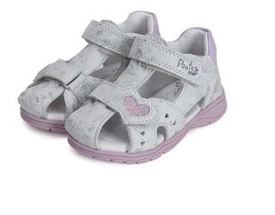 Кожаные сандалии для девочек Ponte 20.DA05-4-1949A.Silver, серебристый цена и информация | Детские сандали | pigu.lt