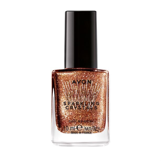 Nagų lakas su blizgučiais Avon Sparkling Crystals, Copper Envy, 10 ml цена и информация | Nagų lakai, stiprintojai | pigu.lt