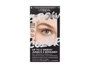 Краска для бровей L'Oréal Paris Brow Color Semi-permanent, 7.0 Темный блондин Смотреть инструкцию на упаковке. цена и информация | Тушь, средства для роста ресниц, тени для век, карандаши для глаз | pigu.lt
