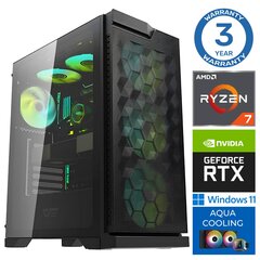 INTOP AQUA Ryzen 7 7700X 32GB DDR5 500SSD M.2 NVME RTX3060 12GB WIN11 цена и информация | Stacionarūs kompiuteriai | pigu.lt