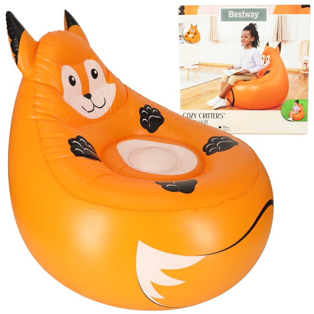 BESTWAY 75116 Inflatable fox pouf цена и информация | Pripučiami čiužiniai ir baldai | pigu.lt