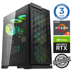 INTOP Ryzen 5 5500 16GB 500SSD M.2 NVME RTX3050 6GB no-OS цена и информация | Stacionarūs kompiuteriai | pigu.lt